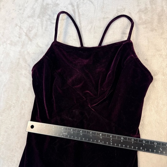 Vintage Catalyst Velvet Slip Dress Burgundy Plum Spaghetti Strap Mini Dress 2P - Picture 9 of 9